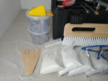 Set A. Profi Komplettset besandete Fugen im Koffer