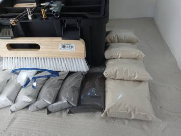 Preview: Set B. Profi Komplettset besandete Fugen im Koffer