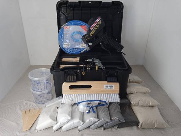 Set B. Profi Komplettset besandete Fugen im Koffer