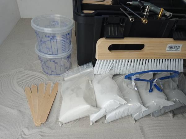 Set B. Profi Komplettset besandete Fugen im Koffer